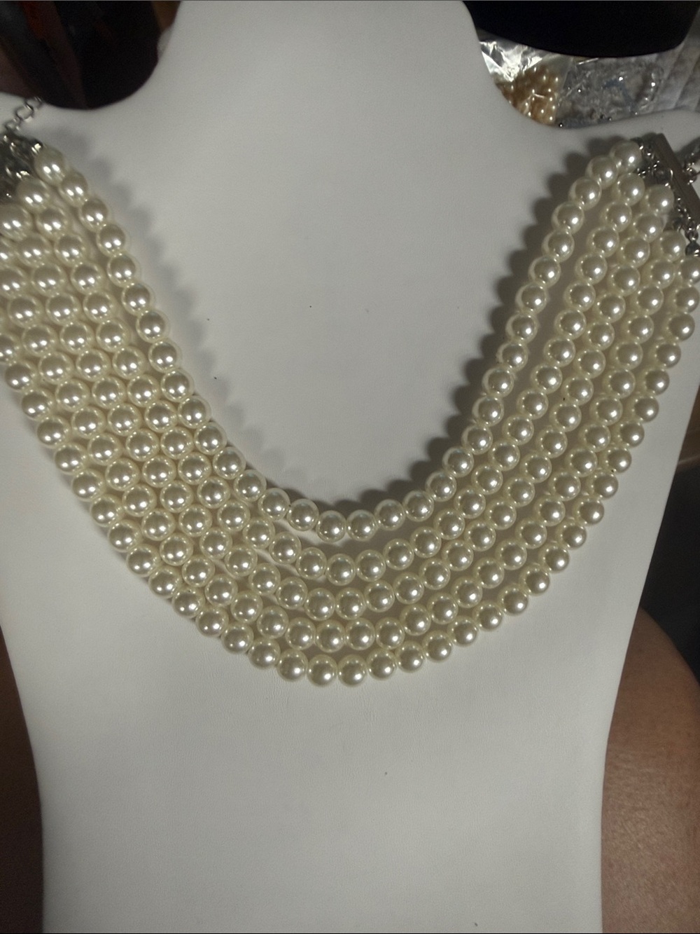 Classic Multi-Strand Ivory Pearl Necklace